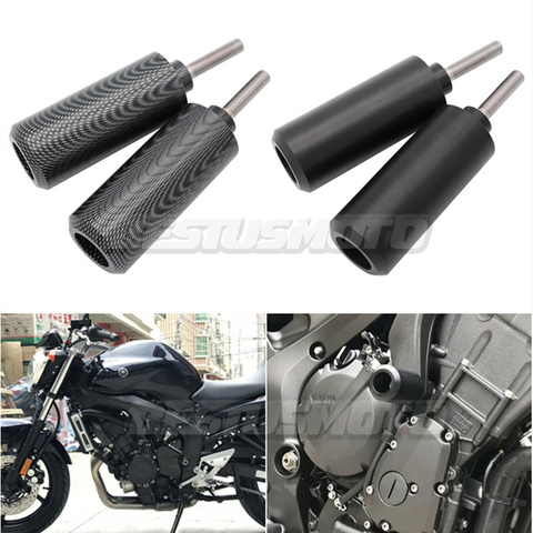 De carbono negro deslizadores de armazón sin corte accidente cayendo protección para Yamaha FZ6 FZ600 2004-2008, 2005, 2006, 2007 ► Foto 1/6