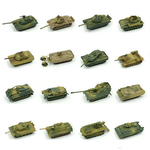 Juegos de tanque de plástico para montar para niños, 1 Uds., 1:72 4D, modelo de rompecabezas de la Segunda Guerra Mundial, mesa de arena militar, juguetes para niños ► Foto 1/6