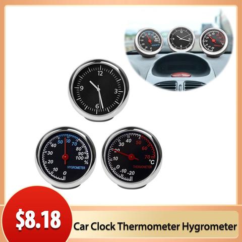 3 unids/set Mini coche reloj coche del higrómetro del termómetro duradero reloj de cuarzo Digital del coche práctico paneles para Auto barco ► Foto 1/6