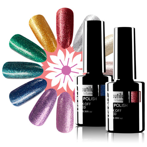 Beautilux diamante Platino de uñas de Gel polaco invierno Navidad Bling brillo geles esmalte para decoración de uñas Gel LED UV barniz 10ml ► Foto 1/6