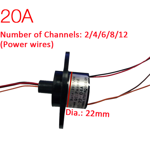 Anillo deslizante para mesa de comedor, anillos colectores eléctricos, junta rotativa, 22mm, 2/ 3 canales, 20A ► Foto 1/1