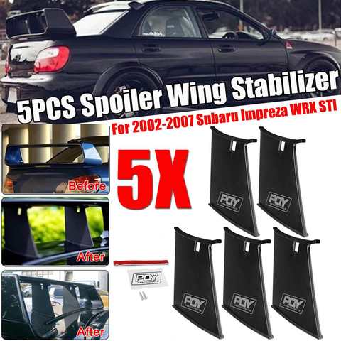 Estabilizador de alerón trasero para coche, 5 uds., soporte de parachoques para Subaru Impreza 2003-2012 WRX STi Stiff, estabilizador de soporte de alerón de Ala ► Foto 1/1