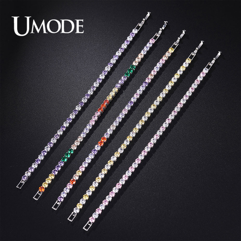 UMODE 5 colores Cubic Zirconia tenis pulsera y brazaletes para las mujeres regalos de navidad nueva moda señora Pulseras Mujer UB0097 ► Foto 1/6