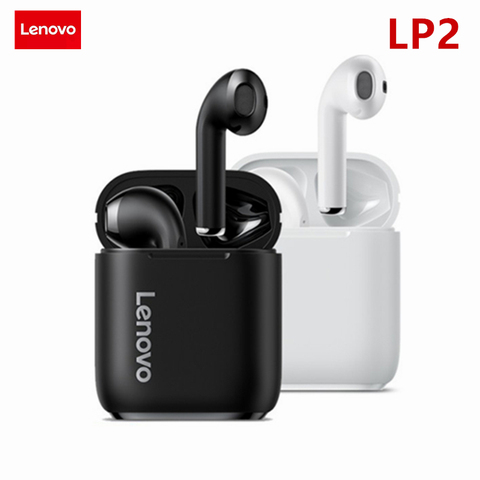 Lenovo-auriculares inalámbricos LP2 con TWS, cascos con Bluetooth 5,0, estéreo Dual, bajos, Control táctil, LP1, versión actualizada, largo tiempo de trabajo ► Foto 1/6