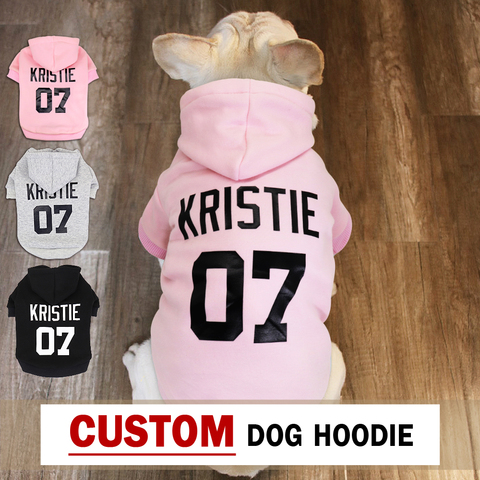 Sudaderas con capucha para perro, ropa de perro grande, ropa personalizada con Nombre de mascota, ropa para Bulldog francesa para perros pequeños, medianos y grandes, XS-6XL ► Foto 1/6