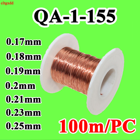 100 m/unids poliuretano esmaltado alambre de cobre 0,17, 0,18, 0,19, 0,2, 0,21, 0,23 QA-1 mm/155 2UEW para cable transformador inductancia de la bobina ► Foto 1/4