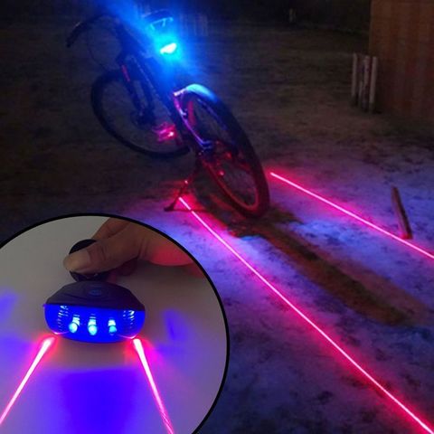 Luces traseras impermeables para bicicleta, Láser LED de seguridad de advertencia, accesorios para bicicleta ► Foto 1/6