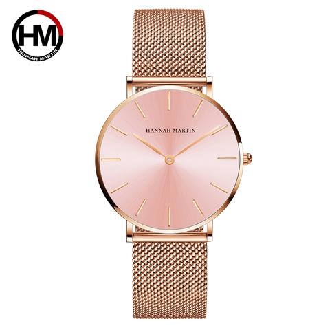 Reloj de pulsera de cuarzo japonés para mujer, de acero inoxidable, malla superior, marca de lujo, oro rosa, resistente al agua, 36mm, nuevo, 2022 ► Foto 1/6