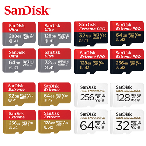 SanDisk-tarjeta de memoria de 32GB, 64GB, 128GB, 256GB, 512GB, tarjeta MicroSD SDHC/Class10 SDXC, TF, para monitoreo de vídeo, teléfono inteligente y Drones ► Foto 1/6
