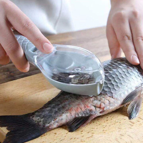 Raspador de escamas de pescado, cepillo de piel de pescado perezoso, fácil de usar, utensilios para marisco, elimina rápidamente el cuchillo de pescado, limpieza, accesorios de cocina ► Foto 1/6