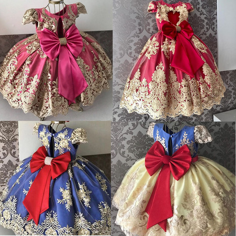 Vestido de niña en rojo para fiesta de cumpleaños y Navidad, vestidos de flores para niña, vestido de boda, vestidos formales para niño, ropa para niña adolescente 8 10 años ► Foto 1/6