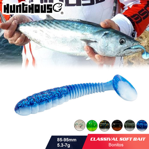 HUNTHOUSE-señuelo de goma suave de impacto, 8,5 cm, 5,3g, 5 unids/lote, keitech, wobblers, equipo de pesca, señuelo para pesca de sábalo, señuelo suave ► Foto 1/6