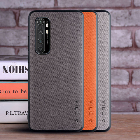 Para Xiaomi mi nota 10 pro 10 Lite coque de textiles de cuero skin de TPU blando cubierta dura del teléfono para Xiaomi mi nota 10 lite ► Foto 1/6