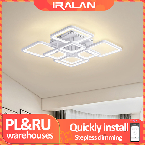 IRALAN-luces LED de techo cuadradas inteligentes, para cocina, comedor, dormitorio, accesorio de decoración, con mando a distancia regulable ► Foto 1/6