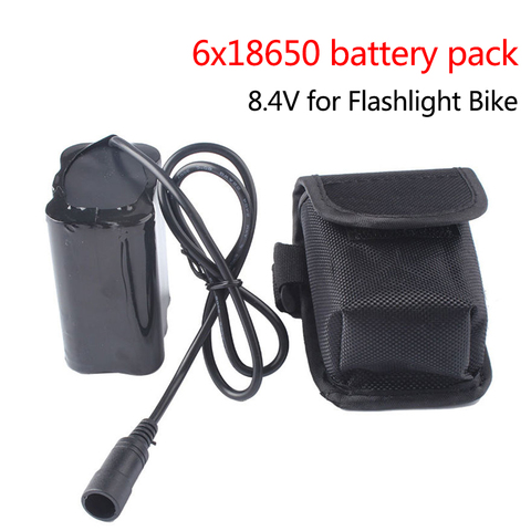 Batería de litio recargable para faro delantero de bicicleta T6, 8,4 V, 12800mAh, 18650, resistente al agua, 6x18650 ► Foto 1/6