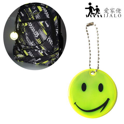 Llaveros con cara de sonrisa reflectante de 5CM, colgante bolso, accesorios, llaveros de regalo, película reflectante para seguridad de tráfico ► Foto 1/6