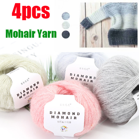 25g mohair hilo de tejer barato crochet bebé lana hilo para tejer calcetines suéter 166m 0,9mm ► Foto 1/6