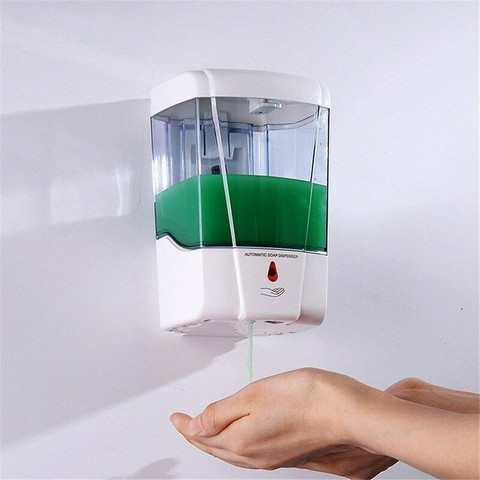 Dispensador de jabón con Sensor automático, sin contacto, montado en la pared, loción, cocina, 700ml ► Foto 1/3