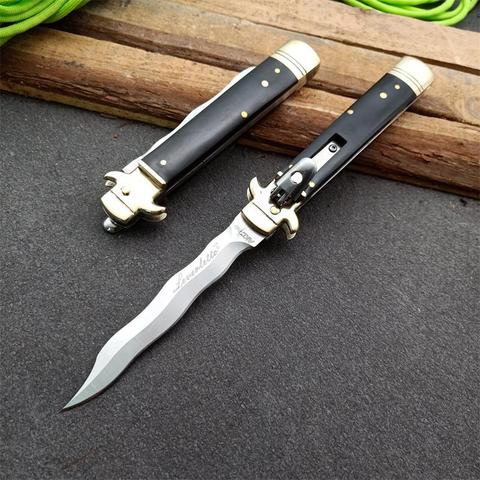 MANCROZ-cuchillo plegable con hoja de serpiente de la mafia italiana, herramientas de corte EDC, de bolsillo, estilo grande ► Foto 1/6