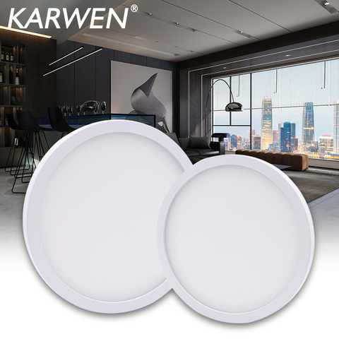 Panel de luz LED Circular para decoración del hogar, lámpara de 6W, 9W, 13W, 18W y 24W, montada en superficie, CA 85-265V ► Foto 1/6