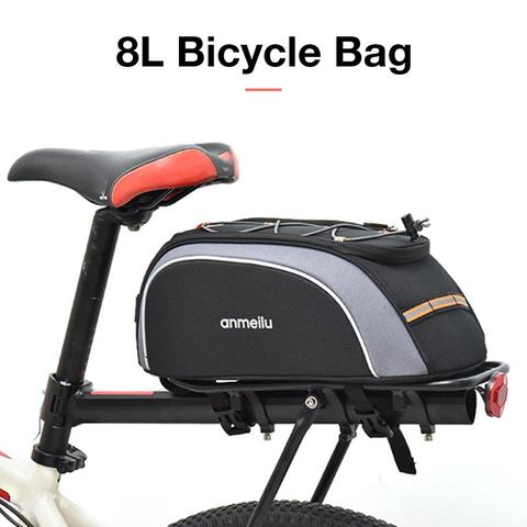 Bolsas de bicicleta de gran capacidad, 8L, impermeables, para ciclismo de montaña, sillín, maletero, equipaje, paquete de almacenamiento ► Foto 1/6