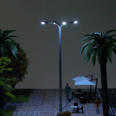 Lámpara de calle luminosa, modelo a escala 1:87/1:100, 4 LED, luz de paisaje, tren DIY, decoración, modelo de mesa de arena para construcción ► Foto 1/6