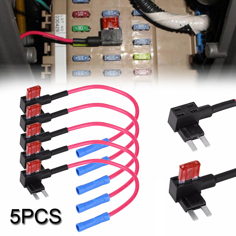 Caja de fusibles para coche de 5 uds. Con Mini cuchilla y circuito, soporte de empalme, fusibles traseros APM para ATM, accesorios de alarma Fusible de 12V ► Foto 1/6