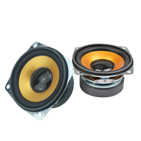 Altavoz de Audio Woofer para cine en casa, altavoz cuadrado de 4 Ohm y 2,5 pulgadas con borde de goma de 65MM de rango completo, color naranja, 2 uds. ► Foto 1/6