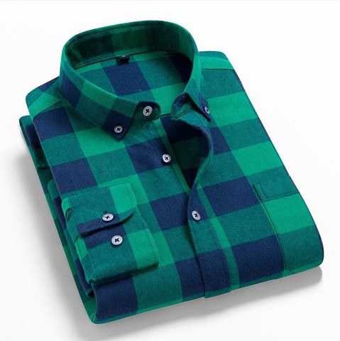 Camisa de algodón 100% a cuadros para hombre, camisa informal de manga larga para primavera y otoño, 2022 ► Foto 1/6