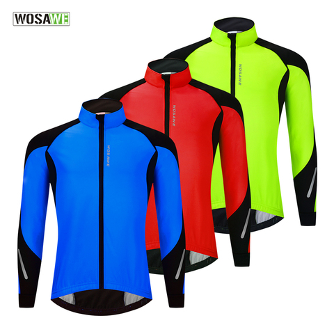 WOSAWE-Chaqueta térmica de ciclismo para hombre y mujer, cortavientos reflectante transpirable, a prueba de viento, para invierno ► Foto 1/6