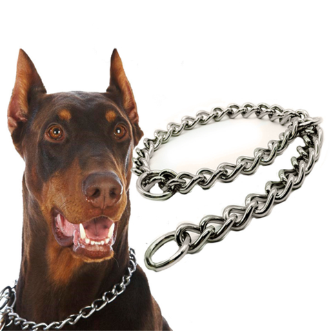 4 tamaño ajustable de Metal de acero inoxidable serpiente Collar para perro con cadena de formación Mostrar nombre etiqueta Collar de Control de seguridad para la pequeña perro grande #127 ► Foto 1/6