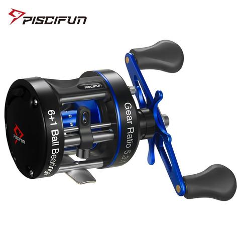 Piscifun-carrete de pesca Chaos XS, accesorio para Baitcasting redondo de hasta 9KG de arrastre máximo 6 + 1 rodamientos 5,3: 1, carretes de pesca de Metal para agua salada ► Foto 1/6