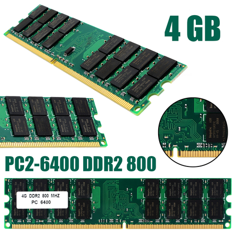 Nueva llegada 1pc 4GB PC2-6400 DDR2 800MHZ Memoria Ram no-ECC 240Pin Memoria Ram para AMD escritorio PC2/6400/5300/4200/800/667/533MHZ ► Foto 1/6