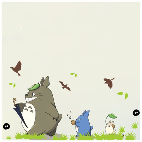 Calcomanías de dibujos animados 3d de Totoro para pared, mural de vinilo,  decoración para habitación de niños, póster de anime, papel tapiz, 90x60cm,  3 estilos - Historial de precios y revisión |