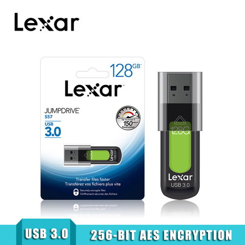Lexar USB 3,0 S57 USB Flash Drive 256GB 128GB 150 mb/s 32GB 64GB JumpDrive memoria Mini U disco V40 Pendrive 16GB USB 2,0 ► Foto 1/6