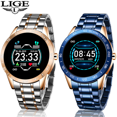 LIGE-Reloj inteligente de lujo para hombre, pulsera impermeable con monitor de fitness, deportivo, conexión bluetooth, para teléfono Xiaomi, Huawei y Apple, nuevo ► Foto 1/6