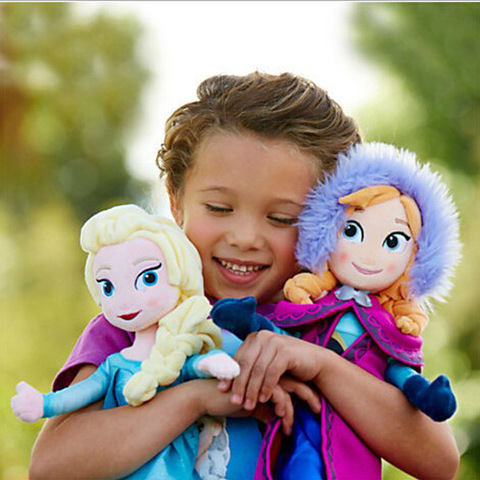 2 unids/set/40/50CM congelados Elsa Anna muñecas de La Reina de la nieve princesa Elsa Anna muñeca de peluche juguetes de peluche Peluche de Frozen juguetes para niños regalo de cumpleaños ► Foto 1/6