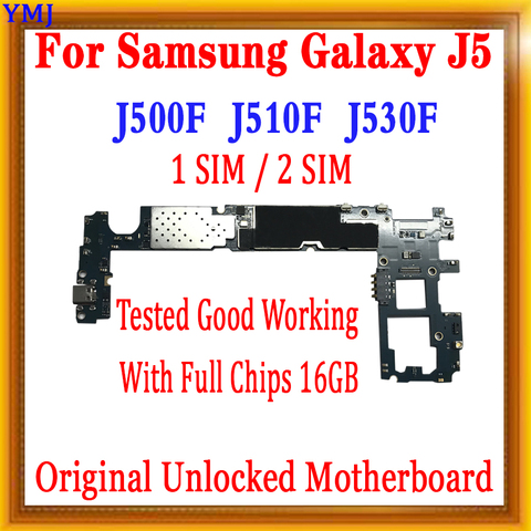Placa base Original para Samsung Galaxy J5, J500F, J510F, J530F, desbloqueada, Chips completos, sistema Android, desbloqueo, placa lógica ► Foto 1/4