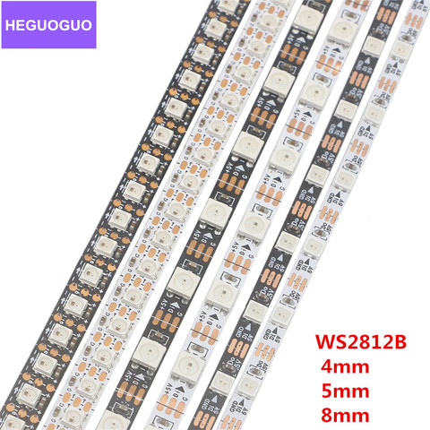 Direccionable DC5V PCB negro blanco WS2812B LED de 4mm 8mm 3535 5mm 5050 RGB 60/144LEDs/m WS2812 luz Digital Color de sueño ► Foto 1/6