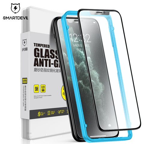 SmartDevil-Protector de pantalla de cobertura completa para iPhone, vidrio templado mate para iPhone 12 Pro Max 11 X XS, SE2 7 8 6 3D curvo suave ► Foto 1/6