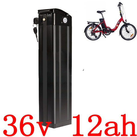 36 V 500 W pescado de plata de descarga inferior de la batería 36 V 12AH bicicleta eléctrica de la batería con carcasa de aluminio y 42 V 2A cargador ► Foto 1/6