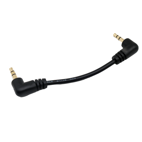 Conector de Audio estéreo en ángulo recto para coche, de 3 polos conector auxiliar, 10cm, chapado en oro, 90 grados, 3,5mm, macho a macho ► Foto 1/6