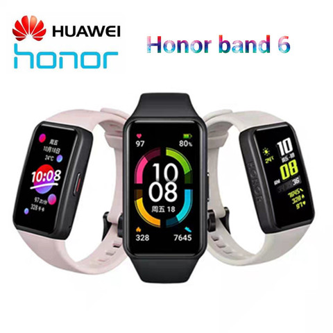 Huawei-pulsera inteligente Honor Band 6 De 1,47 pulgadas, dispositivo resistente al agua, con Bluetooth, control del ritmo cardíaco, llamadas y música ► Foto 1/1