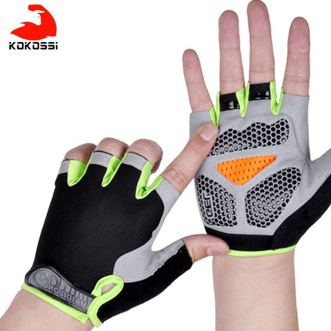 KoKossi-guantes antideslizantes para ciclismo para hombre y mujer, guantes transpirables de medio dedo, para deportes de choque, para bicicleta ► Foto 1/6