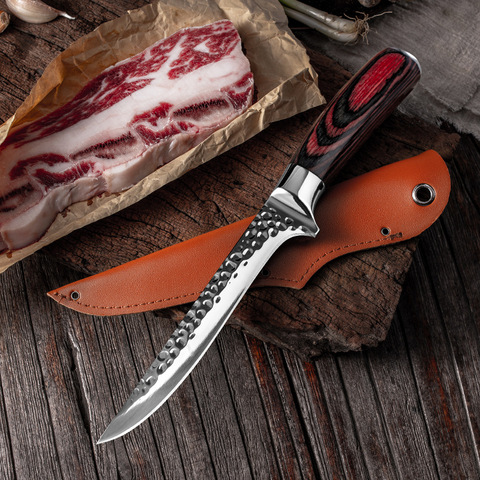 Cuchillo de deshuesar forjado de 5,5 pulgadas, cuchillo de Chef de acero inoxidable para carne, hueso, pescado, frutas, verduras, cuchillo de cocina, cuchillo de carnicero ► Foto 1/6