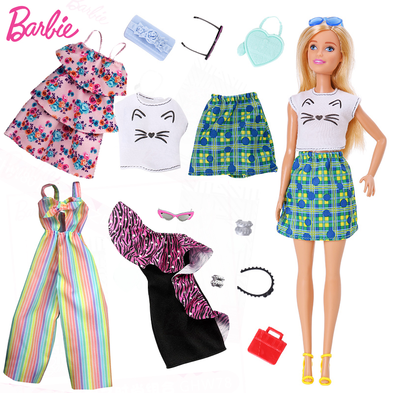 32 artículos al azar Set Muñeca Barbie Accesorios mezcla de vestidos Gafas Bolso De Mano Zapatos 