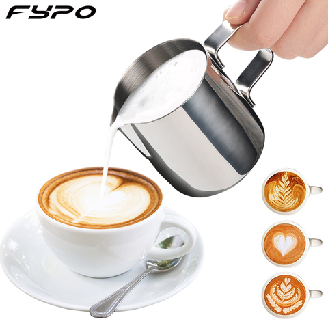 Taza de acero inoxidable para espresso, Espumador de leche, café, capuchino, crema de leche, jarra de espuma, termo Latte, arte, 150ml ► Foto 1/6