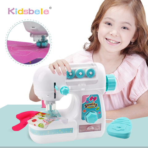 Máquina de coser de juguete de simulación para niños, Mini muebles, diseño de aprendizaje educativo de juguete, ropa, regalos creativos para niñas ► Foto 1/6