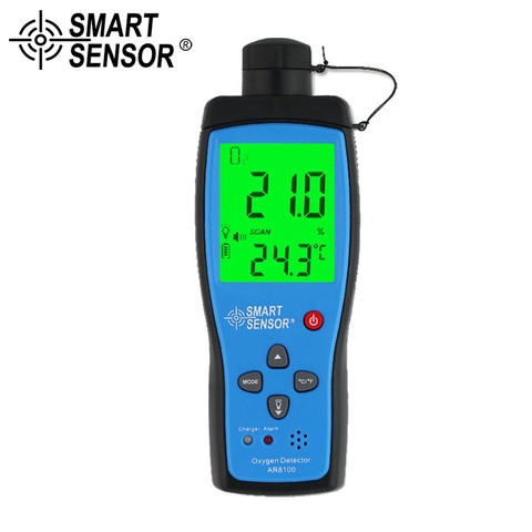 De Gas de oxígeno de O2 Detector Tester medidor interior Monitor de calidad del aire termómetro de temperatura de alarma de 0-30% AR8100 ► Foto 1/6