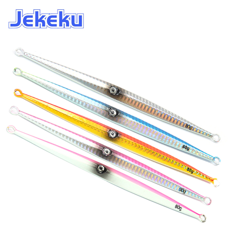 JEKEKU-Nuevo Modelo de señuelo de Metal para pesca, 60g, 80g, 100g, 120g, 150g, señuelo duro, plantilla de Metal para pesca en agua salada, señuelo Wobbler, 5 uds. ► Foto 1/6